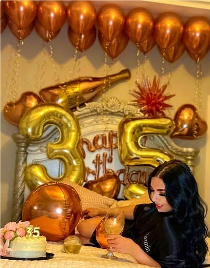 Gold 40 Inch Large Number 5 Birthday Balloon, Five 5th 15 25 35 50 55 Birthday Celebration Decorations, 2025 Foil 5 Mylar Helium Number 5 Balloons Girl Boy Anniversary Party Supplies