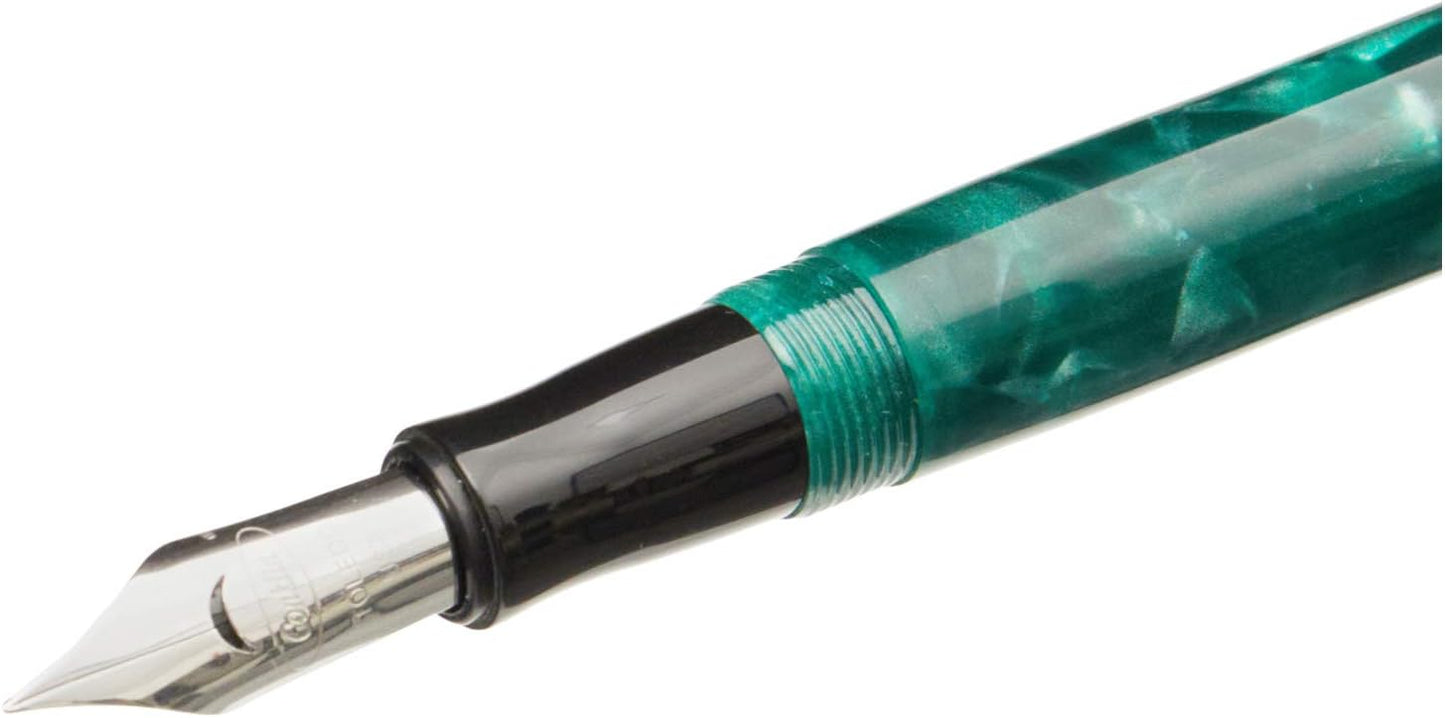 Conklin Duragraph Fountain Pen Forest Green - Broad Nib, Premium Writing Instrument with Rich Resin Finish