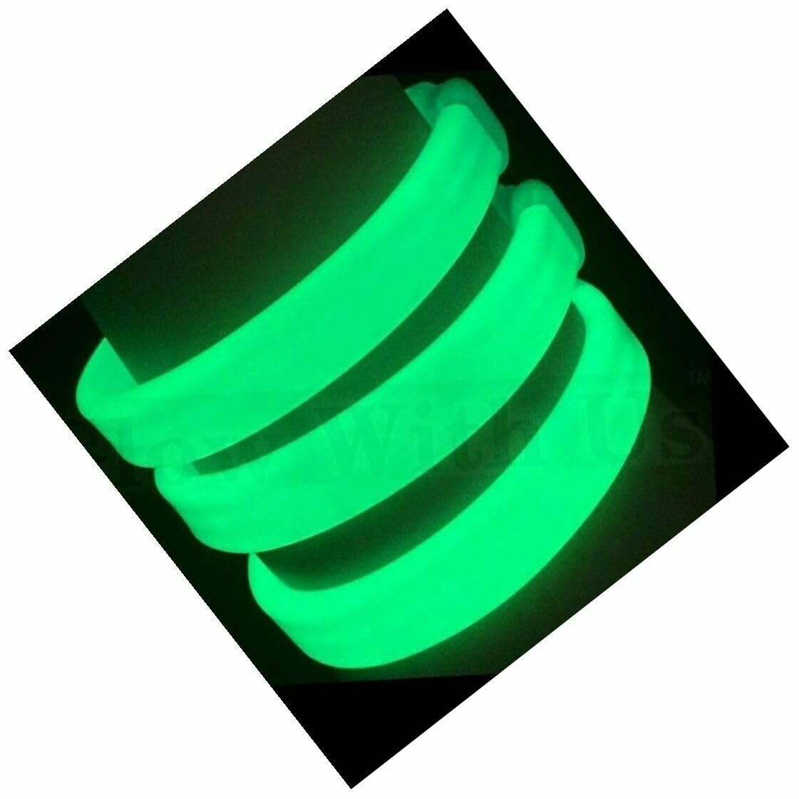 25 Pk 9" Green Triple-Wide Glow Wristbands