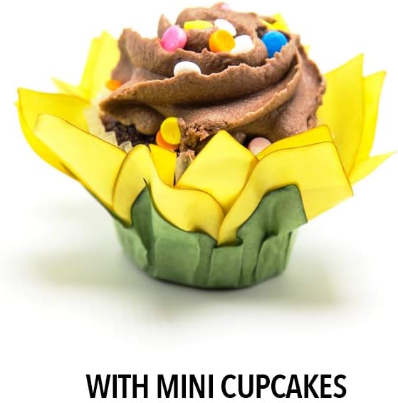Handmade Paper Truffle Cups | Truffle Liners | Truffle Wrappers | Fominhas | Candy cups for chocolate | Forminhas de Brigadeiro | Candy liners - Pack of 20 - Truffilio (Paper, Sunflower)