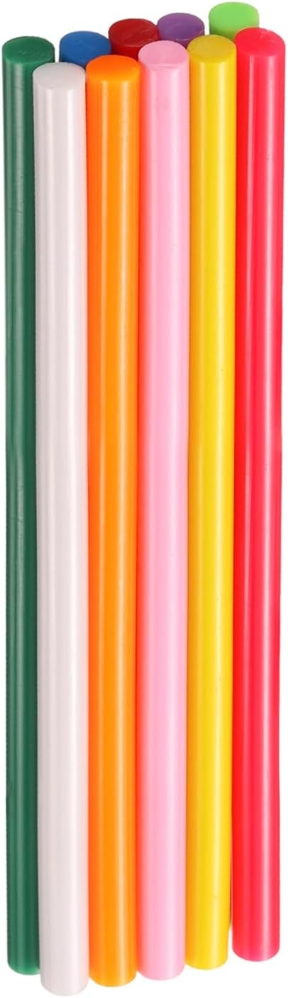 HARFINGTON 10pcs Hot Glue Sticks 0.28" Dia x 5.91" Long EVA Mini Hot Melt Adhesive Glue Stick for Hot Melt Gun Wood Plastic Glass Flowers Fabrics Foam, Multicolor