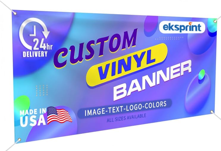 Custom Vinyl Banner by EKSPRINT, 13OZ Banners and Signs Customize for Indoor and Outdoor, Custom