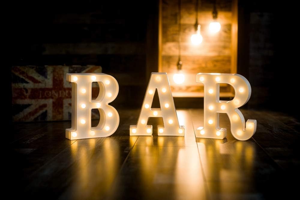 MUMUXI Marquee Light Up Letters | Large Light Up Numbers | Battery Powered and Bright with Every Letter of The Alphabet | for Wedding, Birthday, Party, Celebration, Christmas or Home Decoration (R)