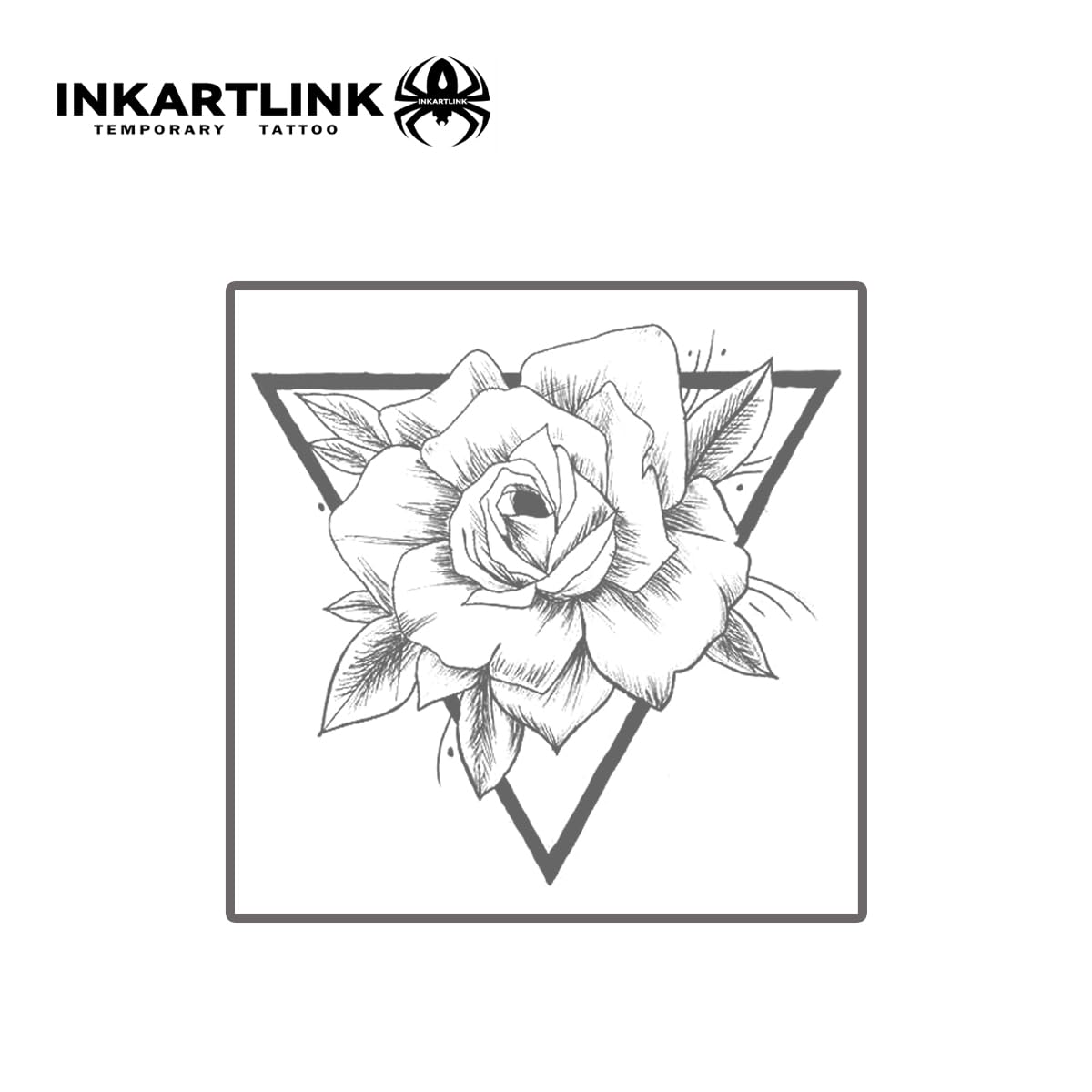 INKARTLINK Tattoo Tech, 2 Sheets Medium Semi Permanent Tattoo, Temporary Tattoos, Last 1-2 Weeks, Waterproof, Realistic Look, No Adhesive, No Reflection （Flower INK Design)