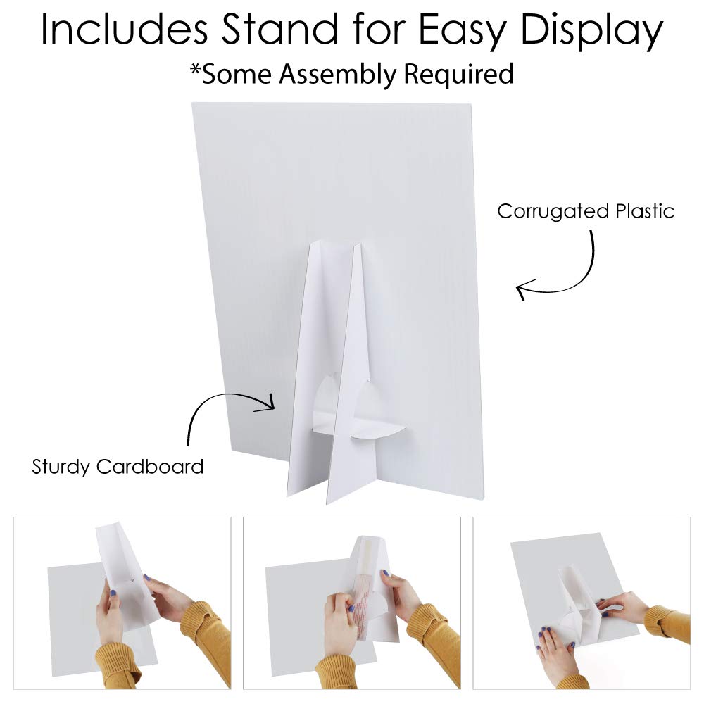 Big Dot of Happiness Photo Booth Sign with Stand – Festive & Durable Plastic Display – Indoor &
