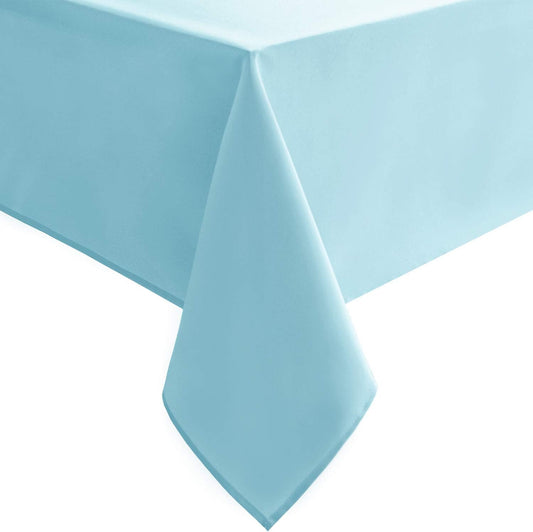 Hiasan Waterproof Tablecloth Rectangle - Washable Fabric Table Cloth for Dining Room Kitchen Birthday Party and Outdoor Use, Sky Blue, 60 x 140 Inch