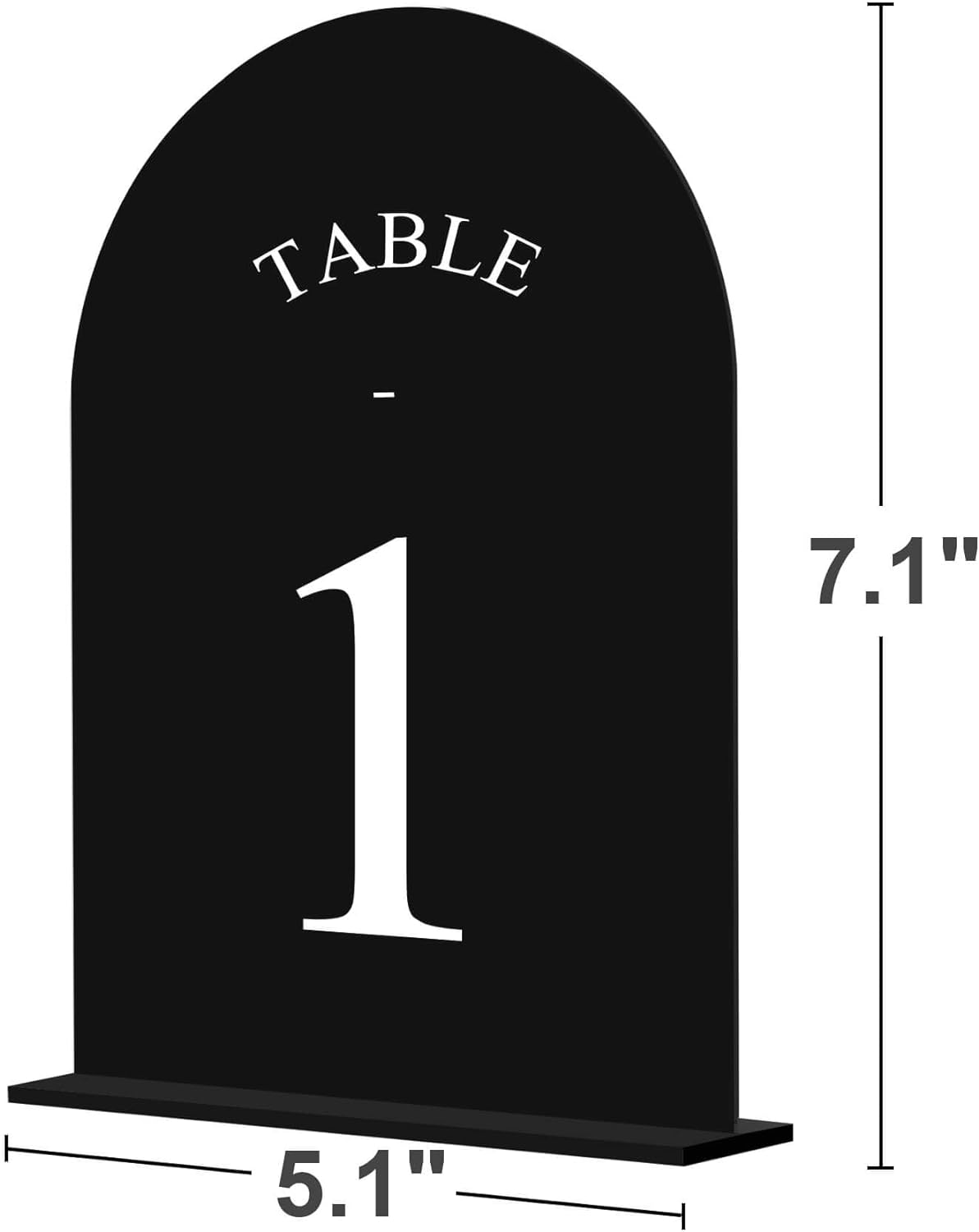 JOYIT Arch Wedding Table Numbers 1-30 with Stands – Double-Sided Printed 5" X 7" Acrylic Table Signs with Black Background White Text, Perfect Acrylic Table Numbers for Wedding Receptions, Parties, Anniversaries, and Events