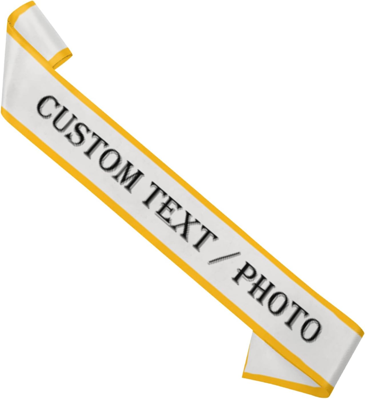 Custom Sash,Personalized Birthday Sash with Text Photo,Customized Bachelorette Sash Quote Sash Bride to Be Sash Color Optional (With decorative edge, Light Sliver)