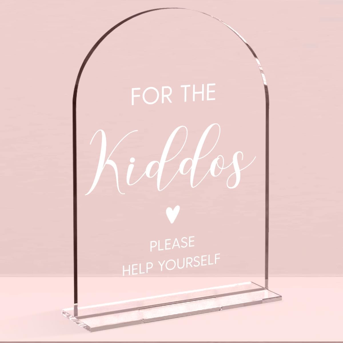 Wedding Sign，For The Kiddos Wedding Sign, Kids Wedding Activities Acrylic Plaque,Please Help Yourself Sign, Wedding Signs For Ceremony And Reception 5 x 7 Inch (White)