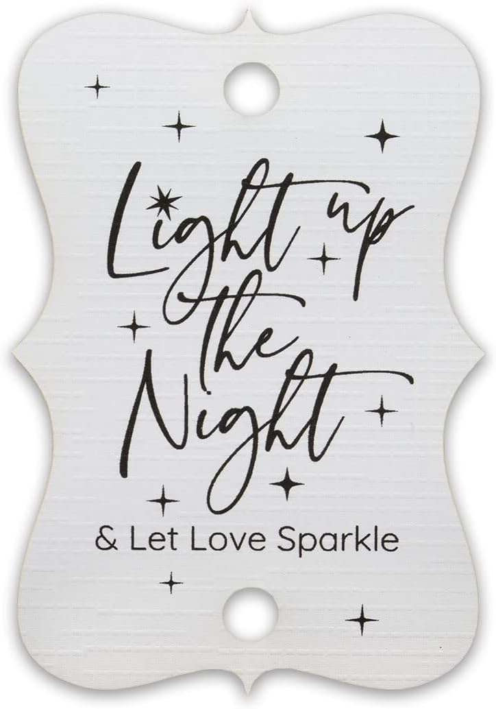 Summer-Ray 50pcs Light up The Night & Let Love Sparkle Wedding Sparkler Tags (White)
