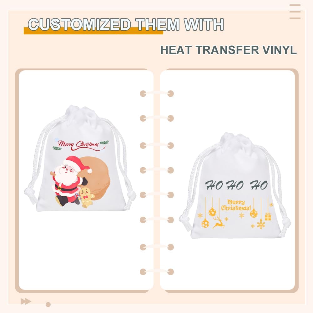 Shintop 50pcs Little velvet gift bags, 3x4inch White Jewelry Bags Drawstring Coin Pouches for Party Favor Small Business