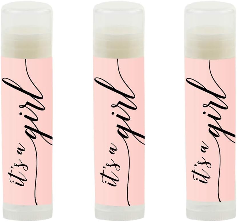 Andaz Press Blush Pink Rose Elegant Party Baby Shower, Lip Balm Chapstick Favors, It'S A Girl!, 12-Pack, Baby Shower Sip And See Baby Shower Lip Balm Baby Shower Favors For Girls Its A Girl Chapstick