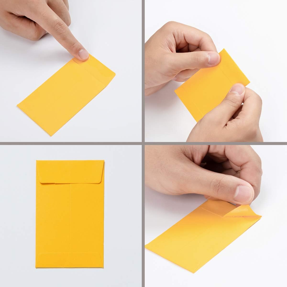 500 Pieces Colorful Small Coin Envelopes Self-Adhesive Seed Envelopes Mini Parts Small Items Storage Packets Envelopes for Garden, Office or Wedding Gift (2.25×3.5 inch)