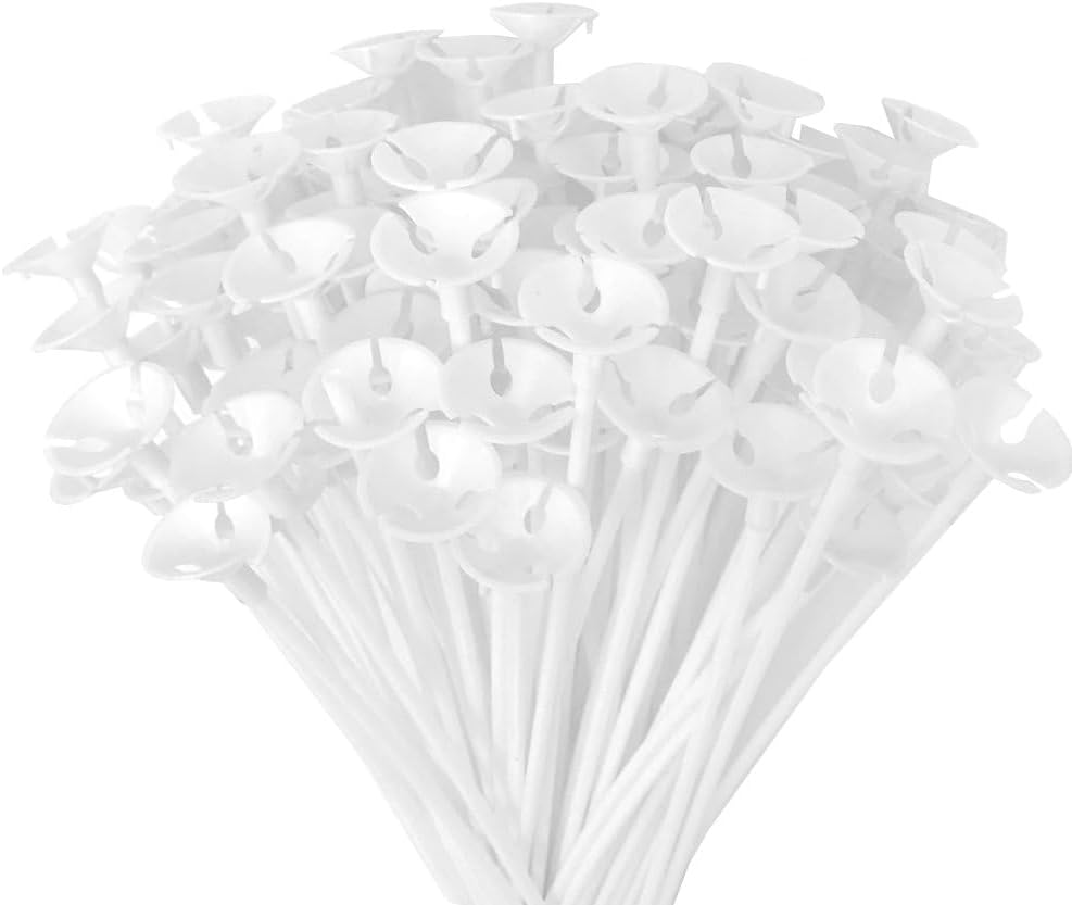 Apoulin Balloon Sticks - 50Pack Balloon Stick and Cup for Party Wedding