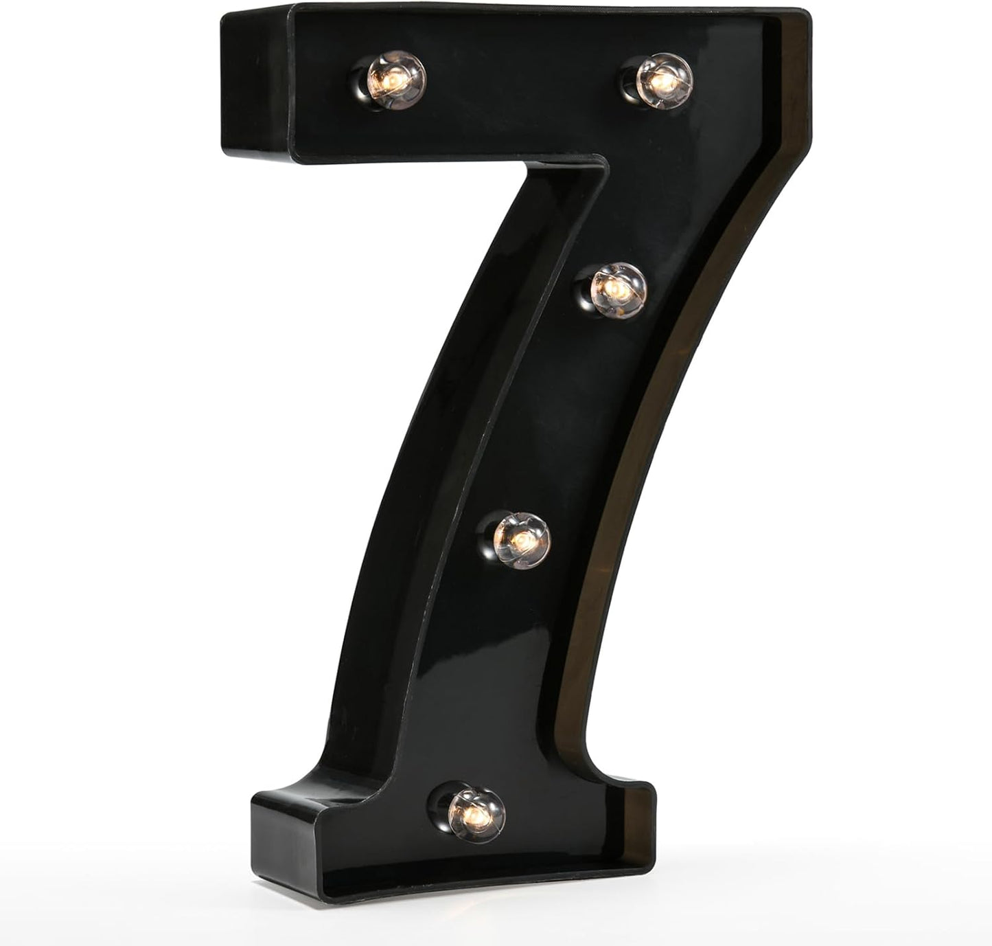 Light Up Black Alphabet Marquee Number Sign LED Marquee Number Lights Sign for Night Light Home Bar Christmas Lamp Birthday Party Wedding Decoration 7