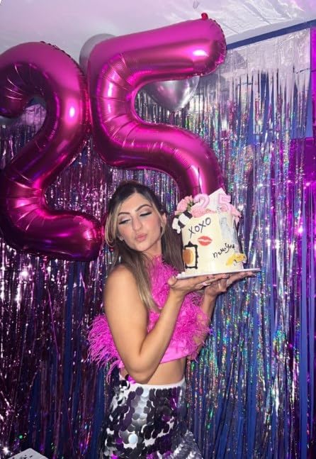 Hot Pink 40 Inch Large Number 50 Birthday Balloon, 50 50th Birthday Celebration Decorations, Foil 50 Mylar Helium Number 50 Balloons Girl Boy Anniversary Party Supplies