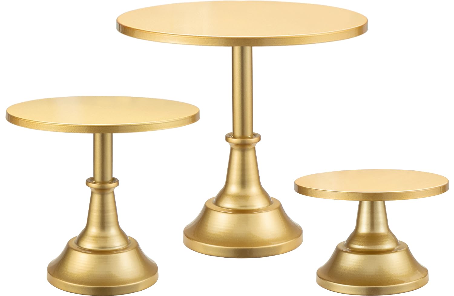 HBlife 3 PCS Gold Cake Stand Set (8"/10"/12" Cake Plate), Metal
