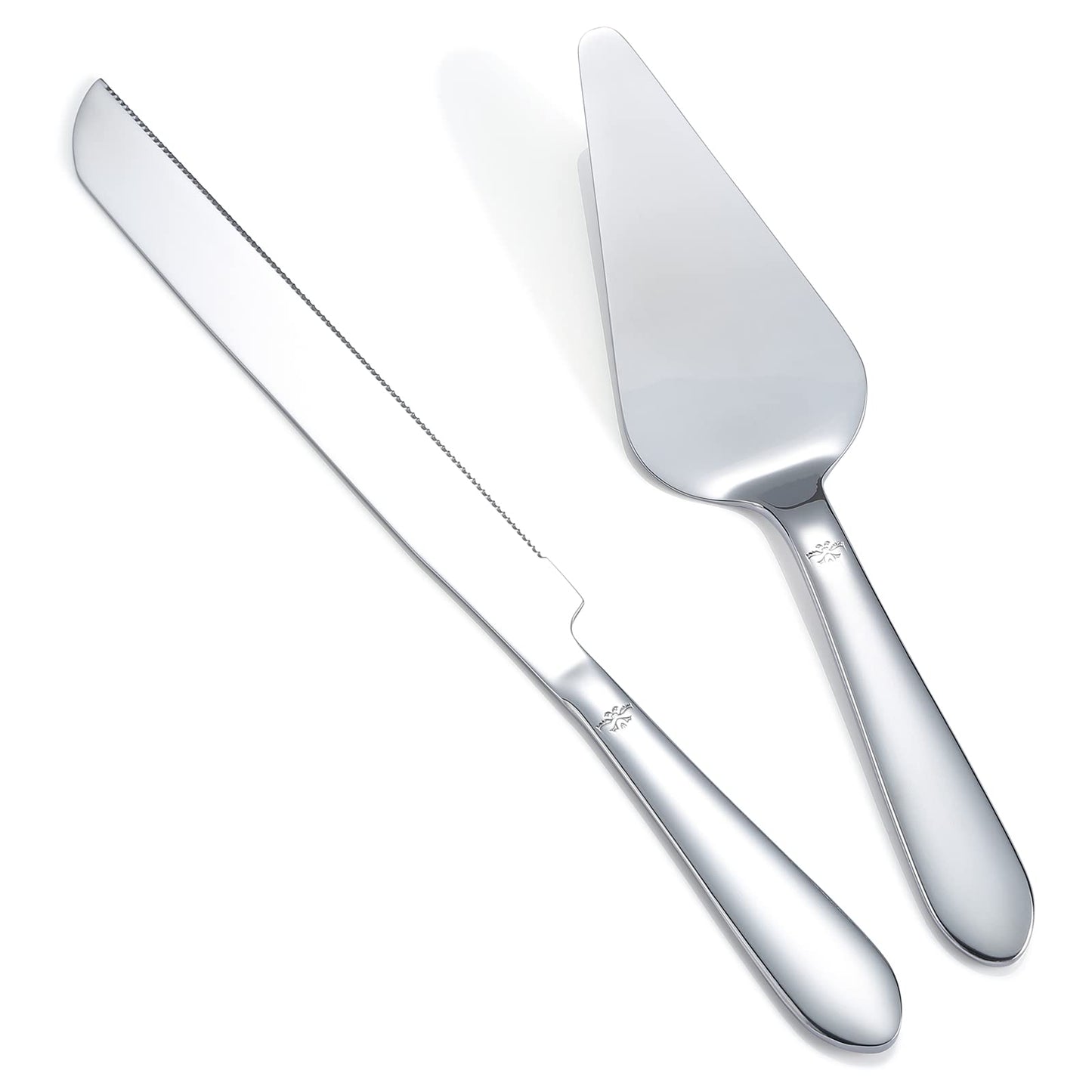 Cake Cutting Set for Wedding, Elegant Cake Knife and Server Set with Thickened Stainless Steel