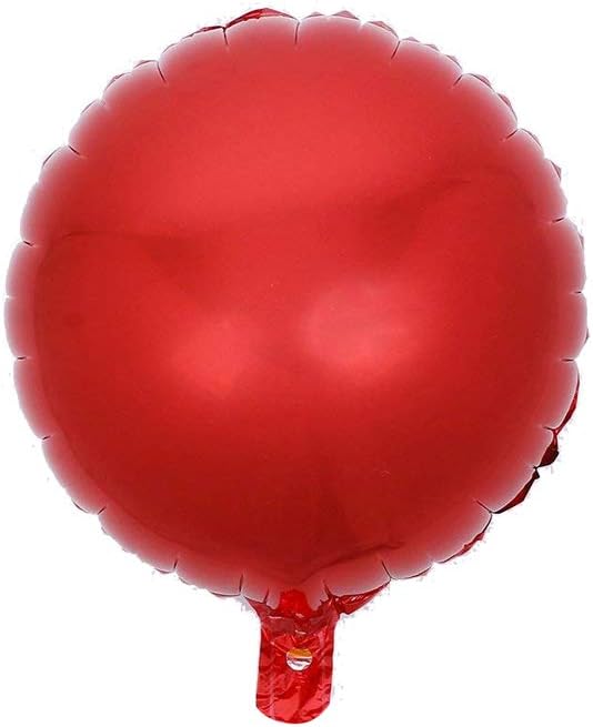 18" Red Round Shaped Foil Balloons Mylar Helium Balloons for Birthday Party Wedding Baby Shower Decorations, Pack of 20