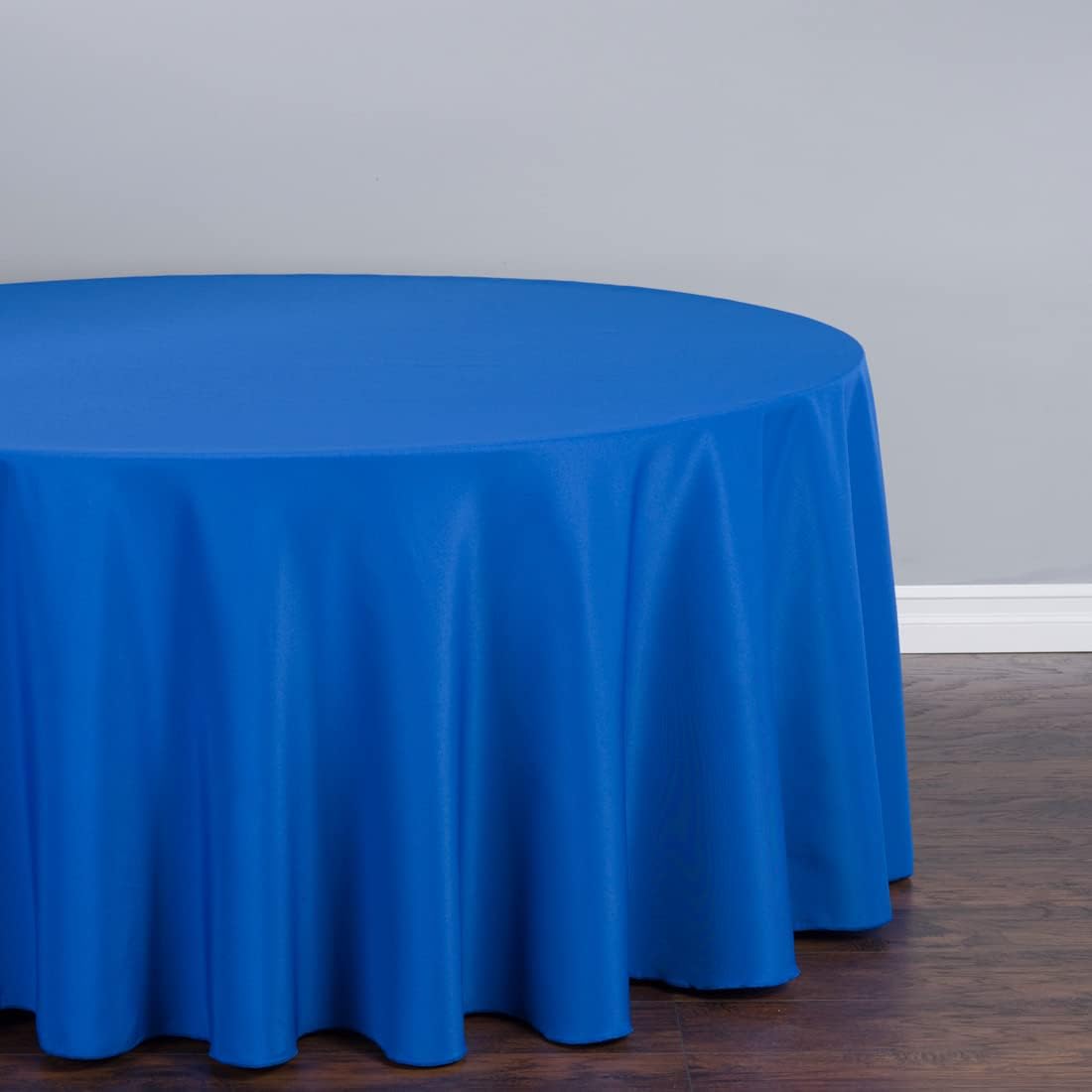 LTC LINENS 2 Pack 108 Inch Round Tablecloth Royal Blue - Great for 48 Inch Round Table Floor Length - Wrinkle Resistant Polyester Fabric Cloth for Wedding