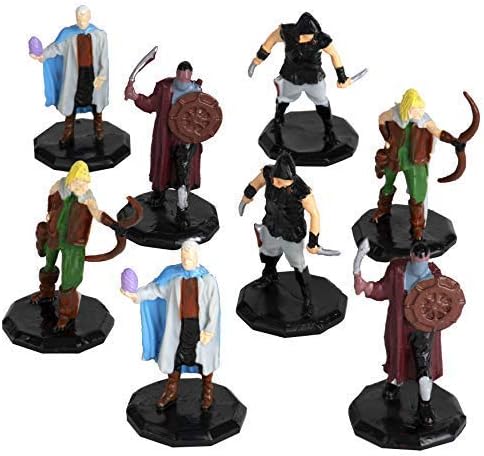 8 Painted Fantasy Bandit Mini Figures- All Unique Designs- 1" Hex-Sized Compatible with DND Dungeons and Dragons & Pathfinder and All RPG Tabletop Games