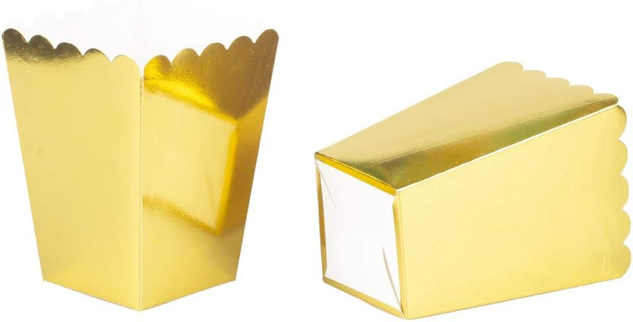 YESON Gold Popcorn Boxes Mini Paper Popcorn Box for Party,Pack of 36