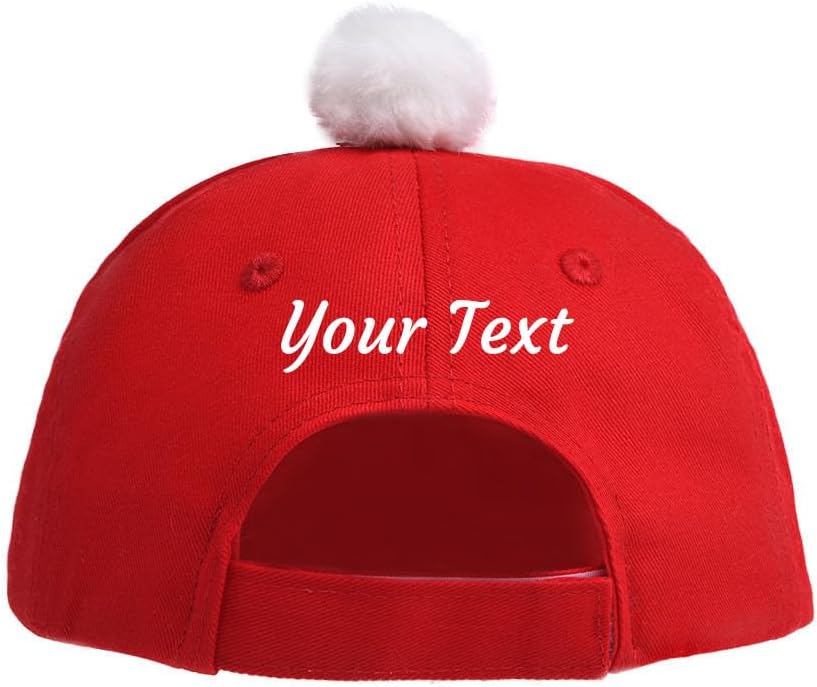 Christmas Santa Baseball Hat Santa Claus Costume hat with Fuzzy Fur Pom