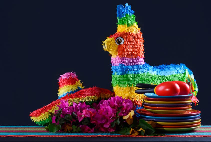 GIFTEXPRESS 16" Rainbow Donkey Pinata- Benito the Donkey - with Full-Size 33" Pinata Stick and