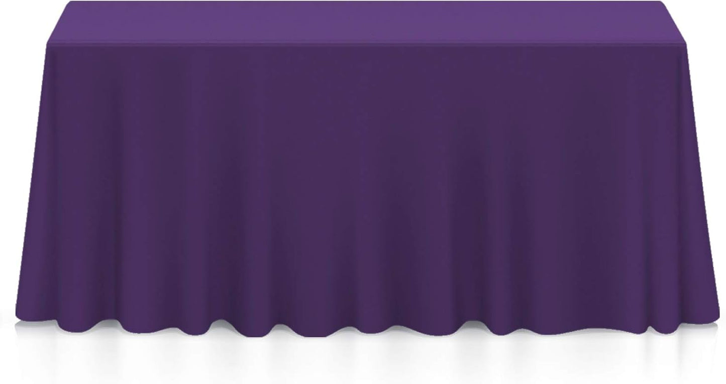 Lann's Linens - 10 Premium 90" x 132" Tablecloths for Wedding/Banquet/Restaurant - Rectangular Polyester Fabric Table Cloth - Purple
