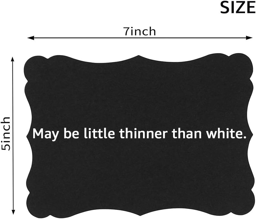 50 Pack Blank Kraft Cards Cardstock Thick Paper Brown Greeting Cards for DIY Gift Card Menus, Baby Shower and Wedding Invitations (Black, 5x7IN)