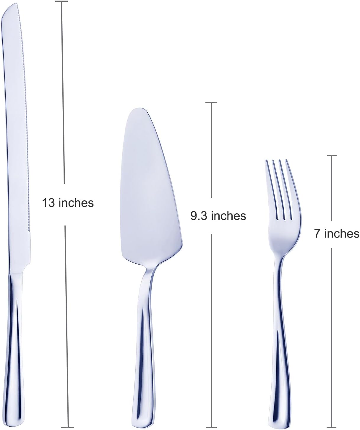 GoGeiLi Cake Knife and Server Set with 4 Salad Forks, Heavy-Duty 18/0 Stainless Steel Cake Cutting Set for Wedding Birthday Parties Anniversary, Dishwasher Safe