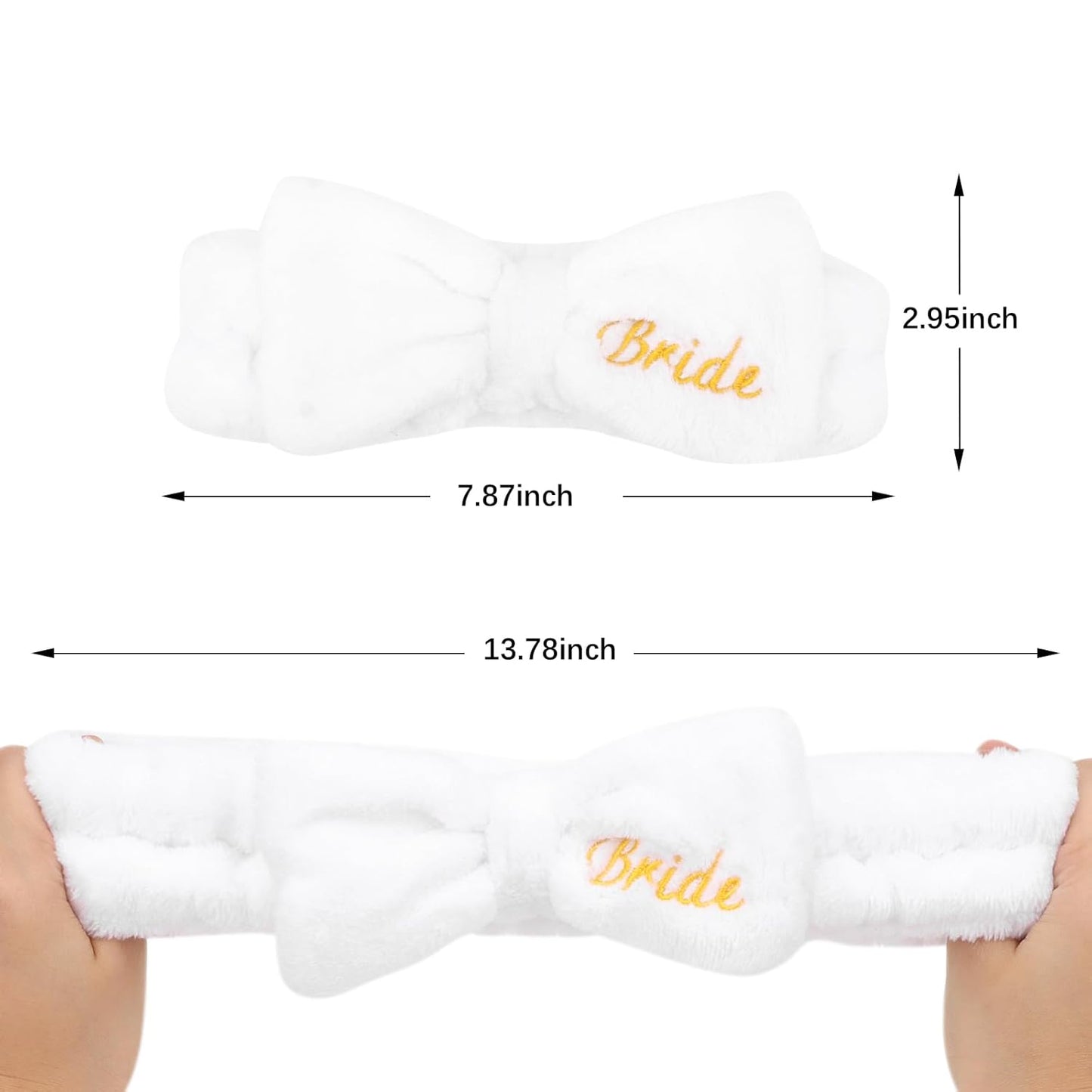 Semato Bachelorette Party Favor Set - Bride & Bridesmaid Spa Headbands (1 Bride + 7 Hot Pink)