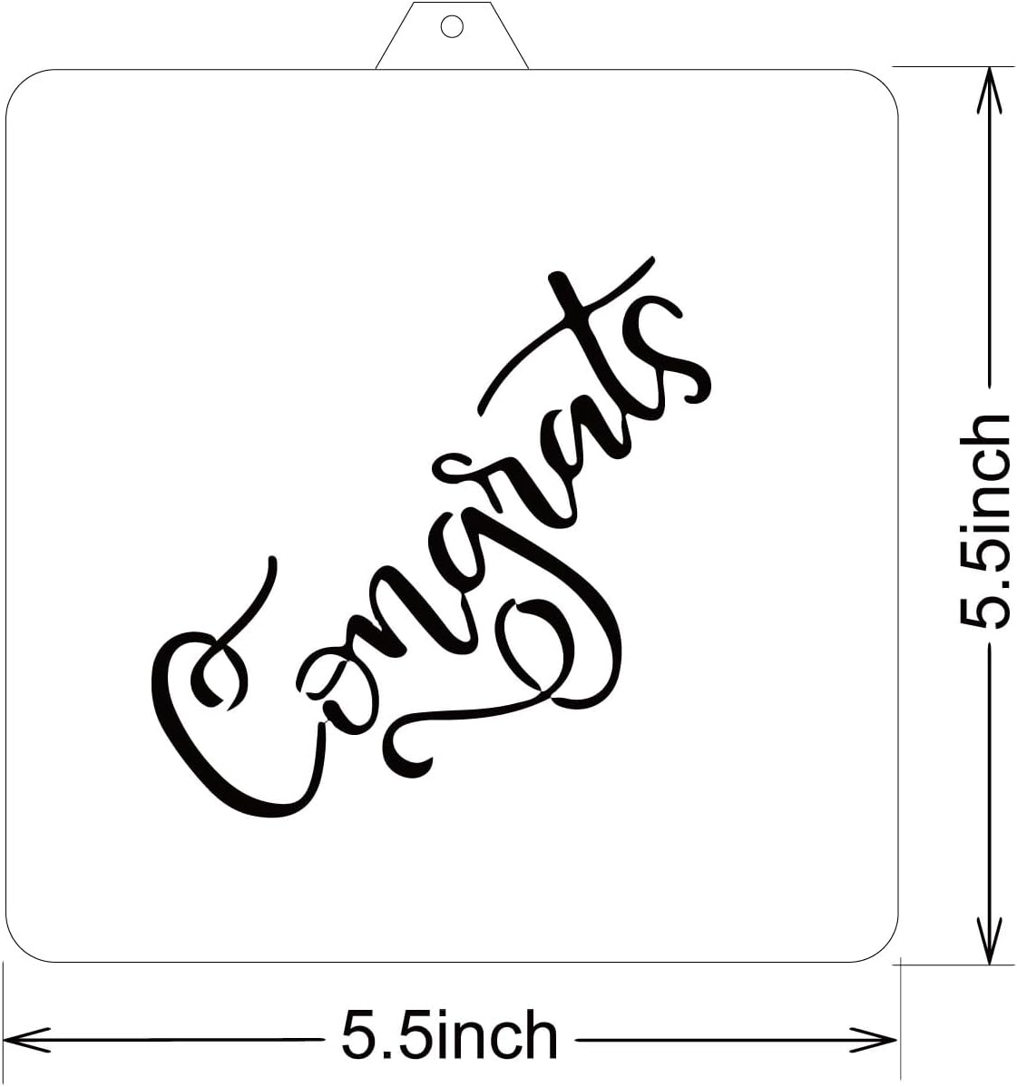 Congrats Hand Lettered Stencil and Cookie Cutter, Cookie Stencil, Cutter Stenci(Congrats)
