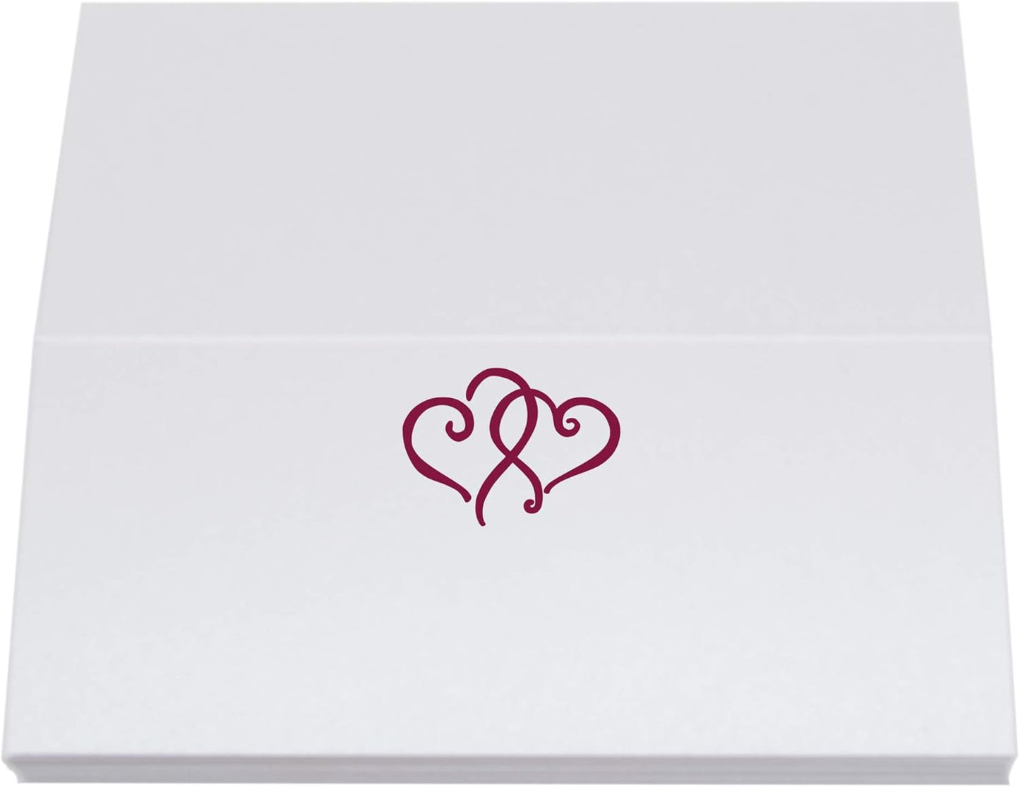 Linked Hearts Place Cards, Burgundy (Choose Color), Set of 150, Pre-cut and Scored - Wedding, Party, Dinner, and Special Events - Made in the USA