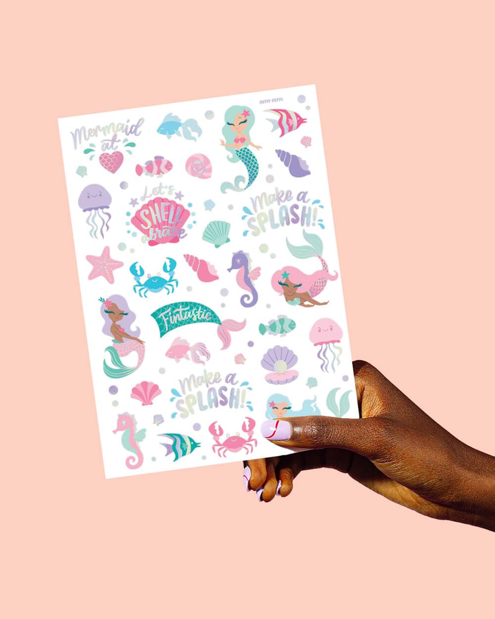 xo, Fetti 112 Mermaid Temporary Tattoos | Kids Party Under The Sea Ocean