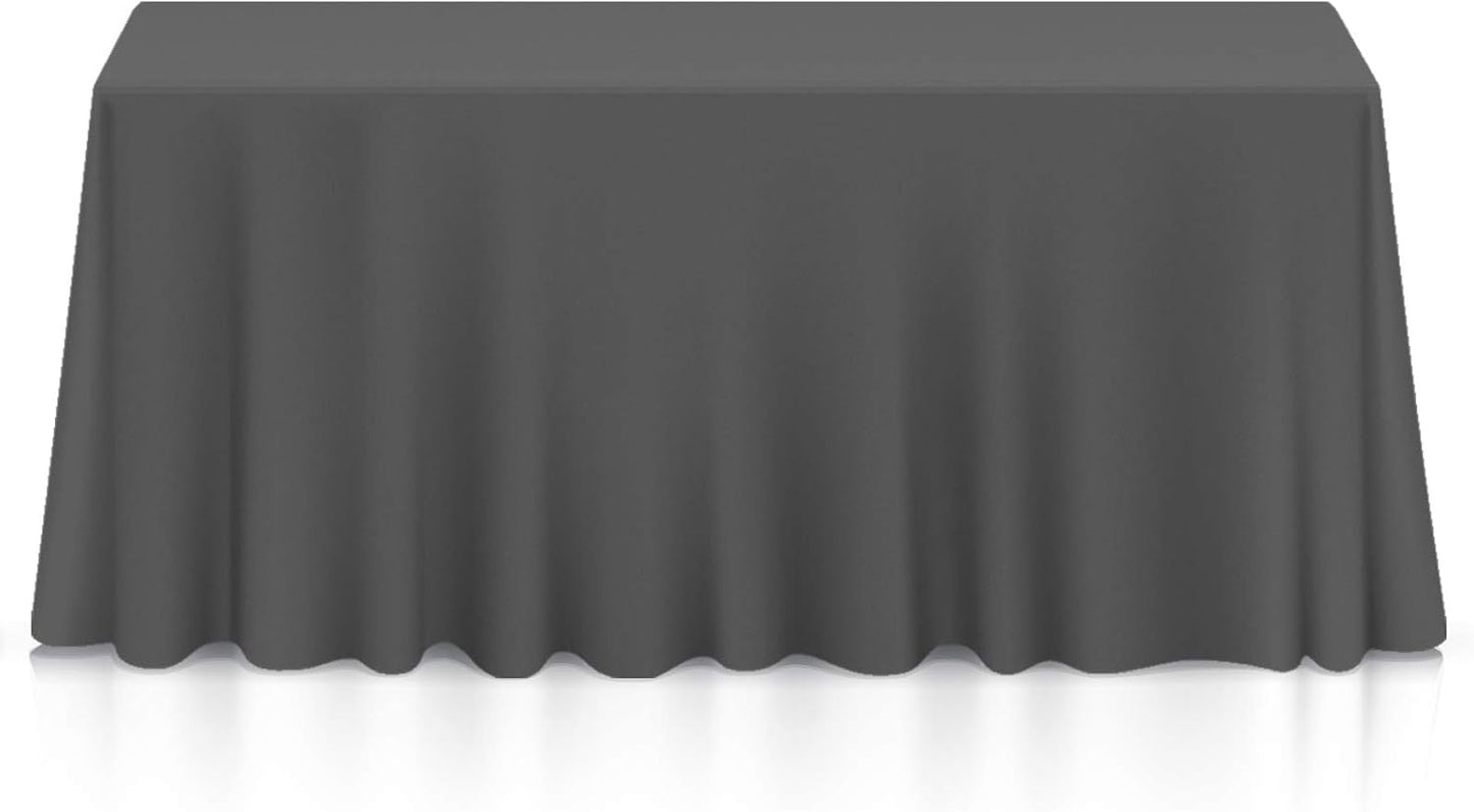 Lann's Linens - 10 Premium 90" x 132" Tablecloths for Wedding/Banquet/Restaurant - Rectangular Polyester Fabric Table Cloth - Dark Gray