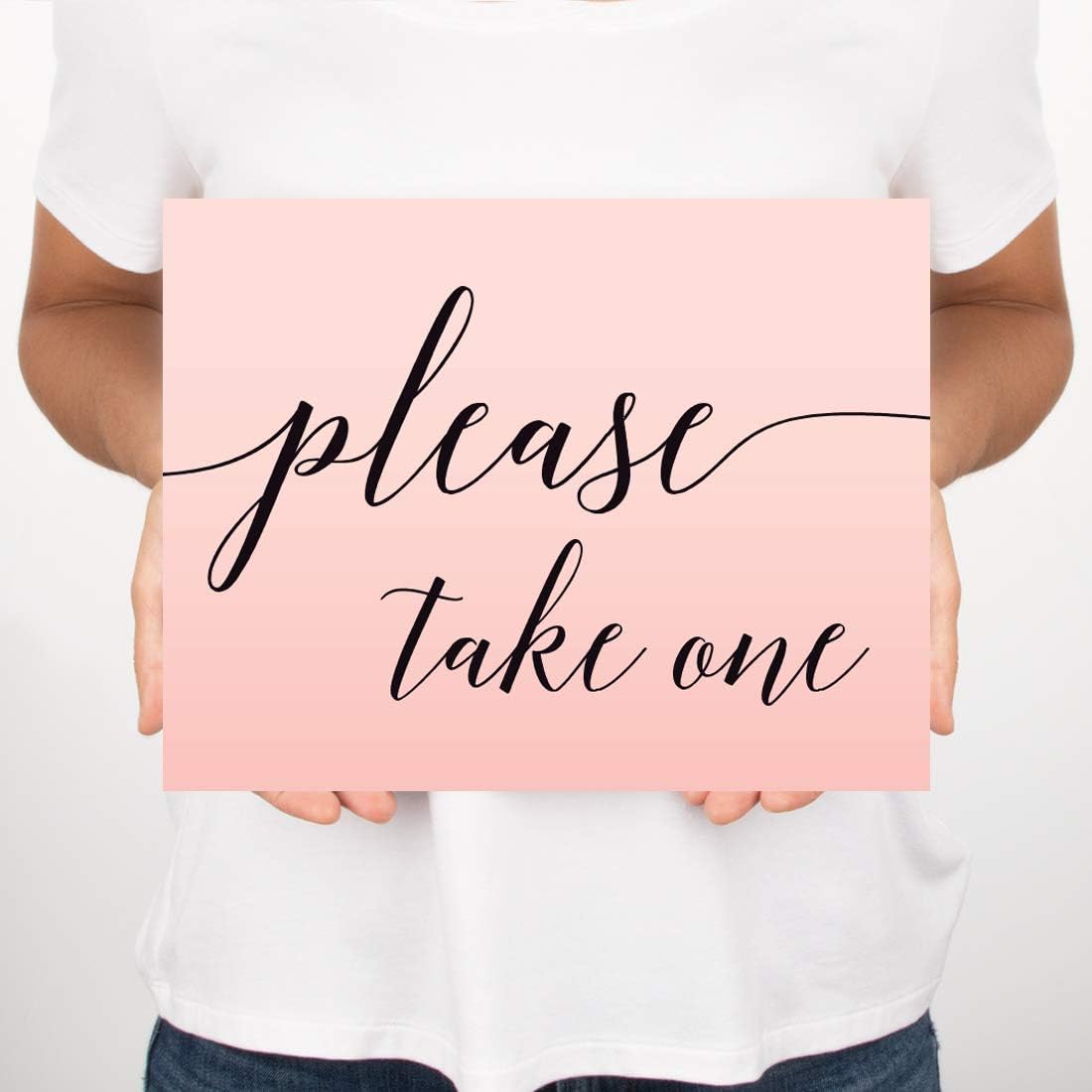 Andaz Press Blush Pink Rose Elegant Party Collection, 8.5x11-inch Unframed Party Sign, Please Take One, 1-Pack, Party Favor Table Signage Decor