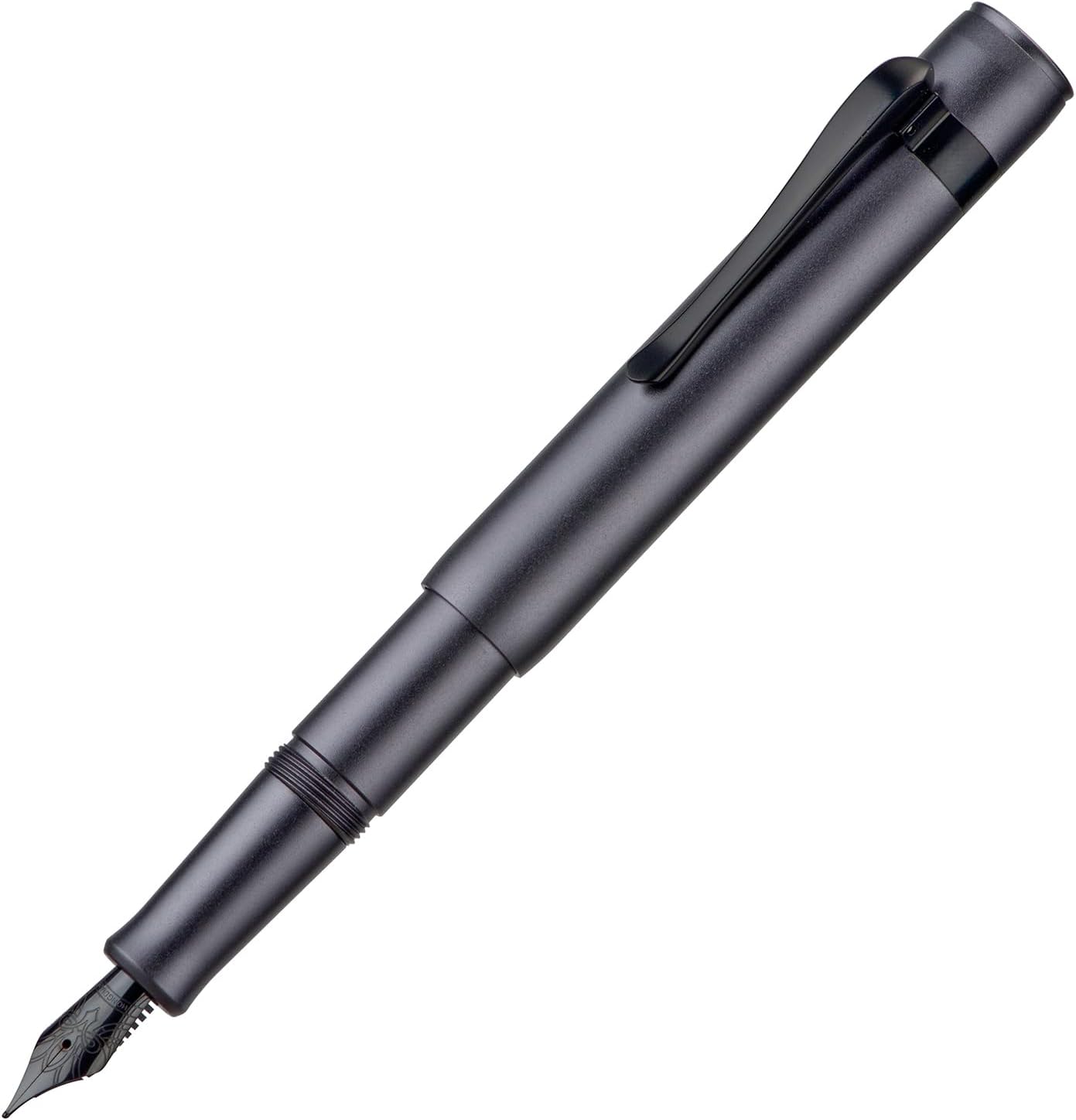Hongdian M2 Black Forest Mini Fountain Pen, Medium Soft Nib & Sleek Shape Aluminium Short Pocket Travel Pen (Space Gray)