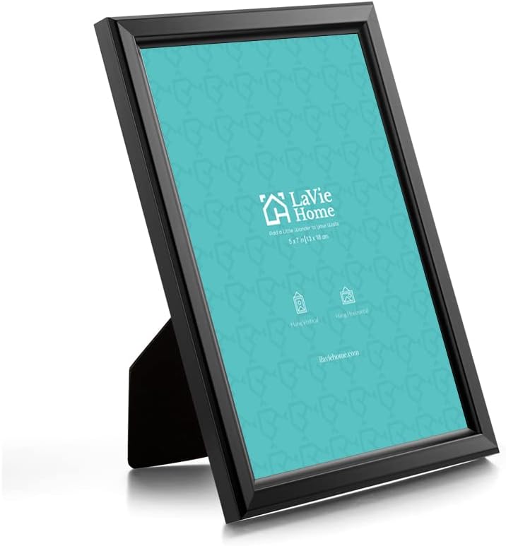 LaVie Home 5x7 Picture Frames (12 Pack, Black) Simple Designed Photo Frame with High Definition Glass for Wall Mount & Table Top Display, Set of 12 Classic Collection