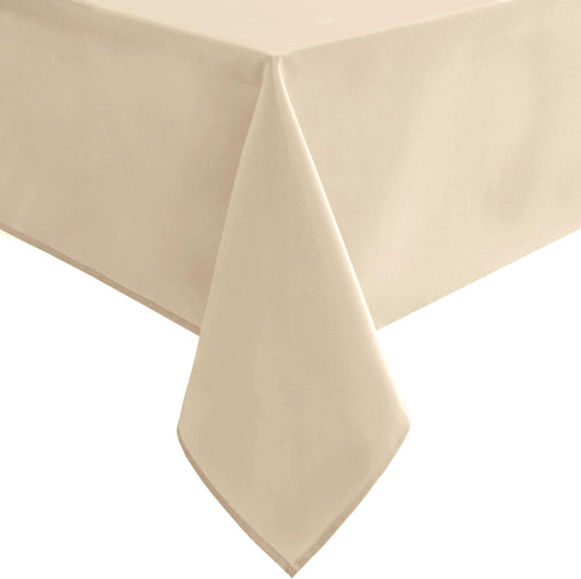 Hiasan Beige Rectangle Tablecloth - Waterproof Spillproof and Wrinkle Resistant Washable Polyester Table Cloth for Dining Party, 52 x 70 inch