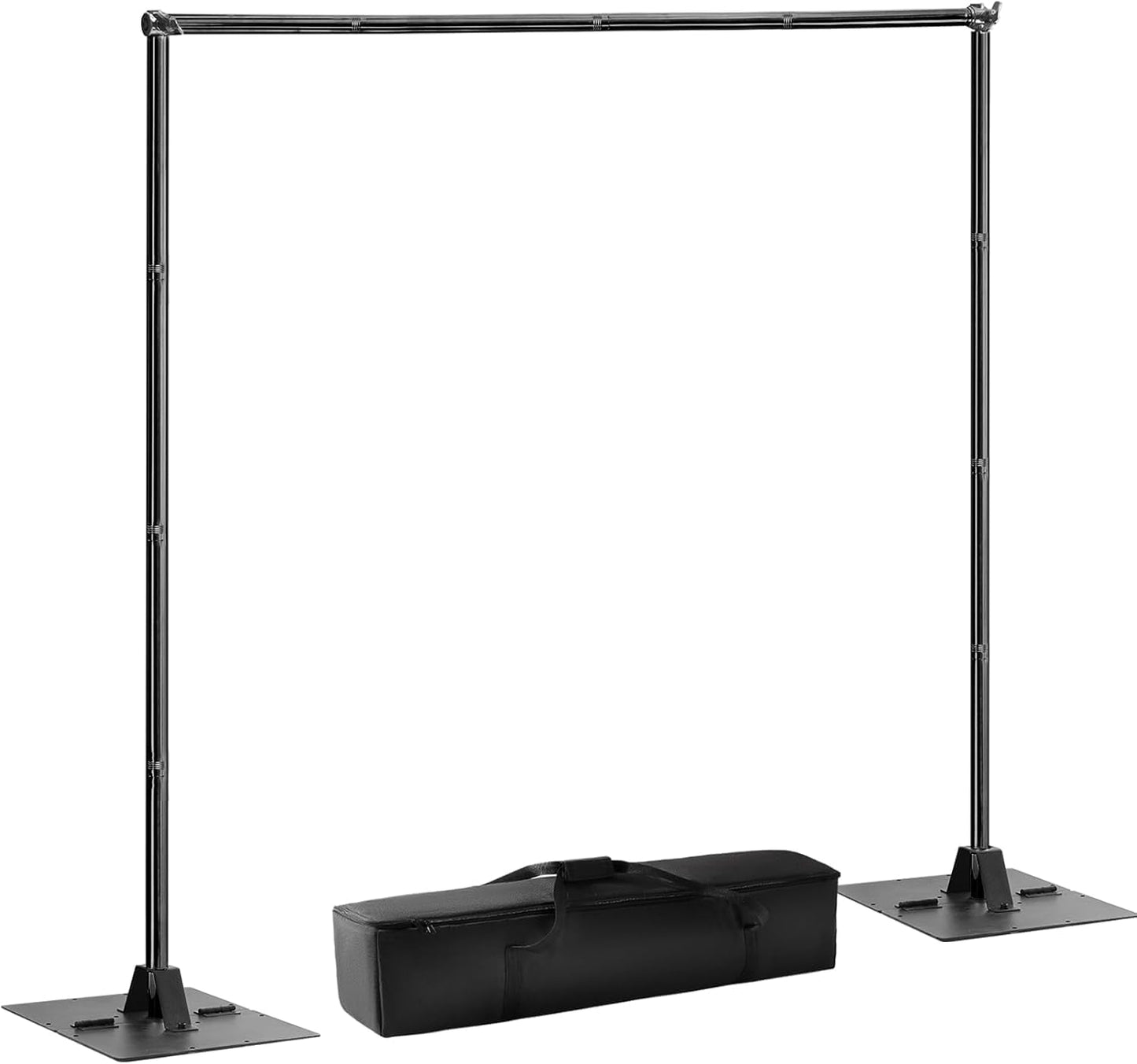 Heavy Duty Pipe and Drape Frame Kit 10x10ft Adjustable Height/Width Photography Background Support Poles All-Metal Construction Backdrop Stand for Party, Birthday, Wedding - Black