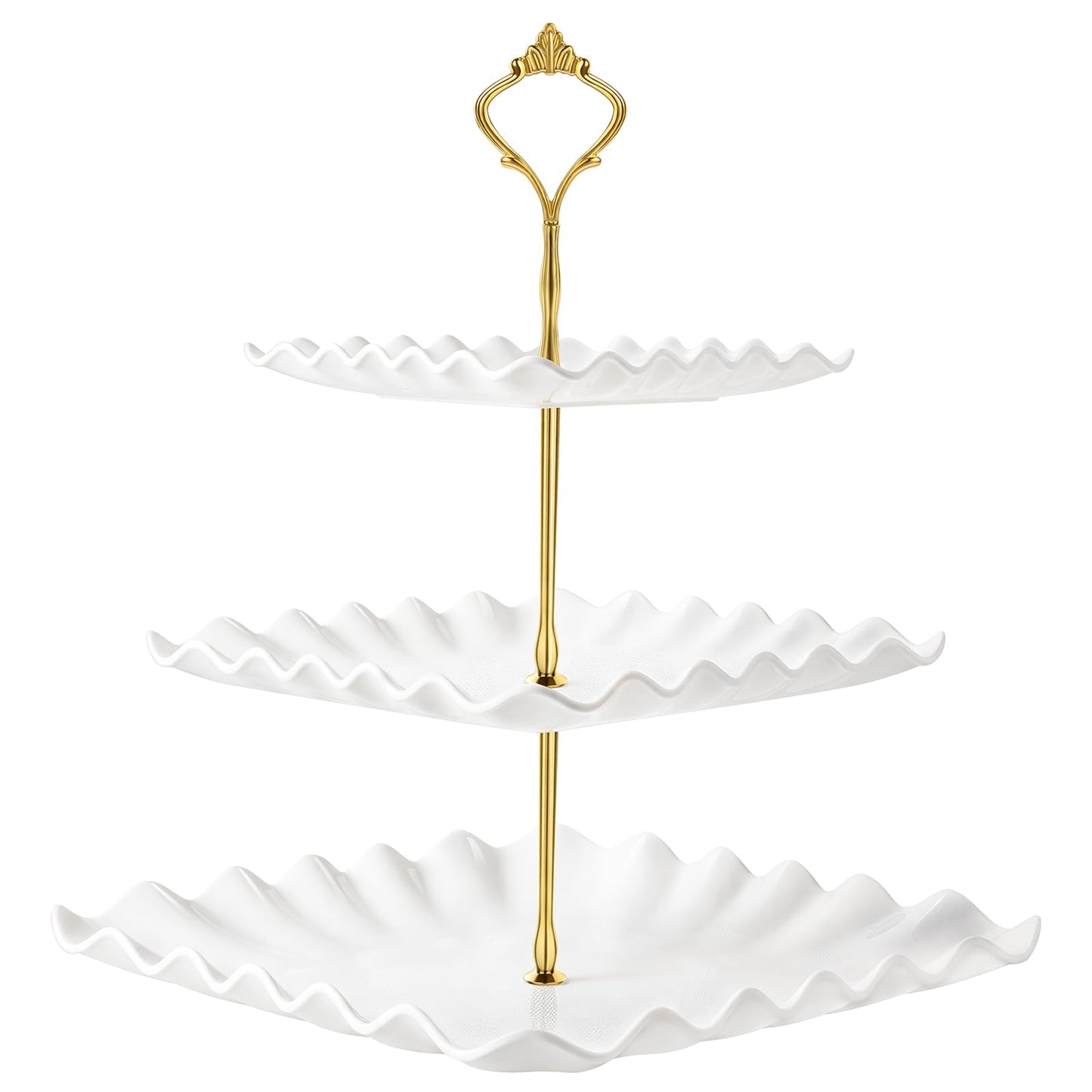 DAFURIET Plastic Dessert Cupcake Stand, 3 Tier Cupcake Tower Holder, White