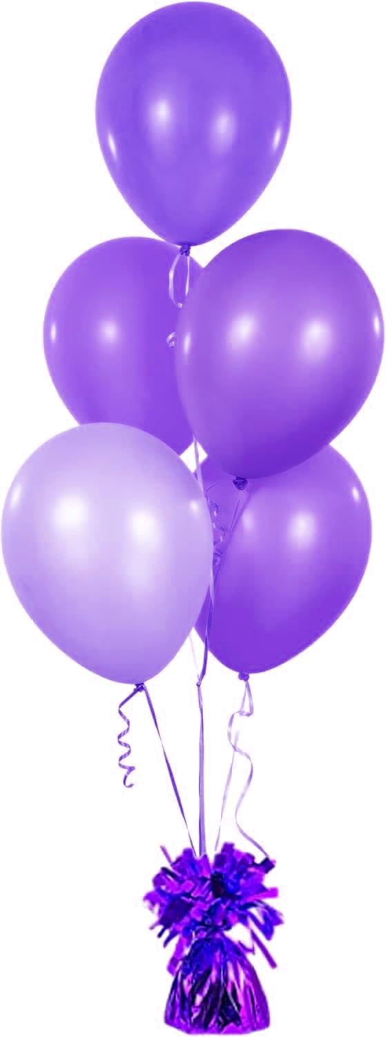 Metallic Balloon Weights, Birthday Party Favors, Novelty and Gag Gifts, 5.5" Inches, 6-Pack (Purple)