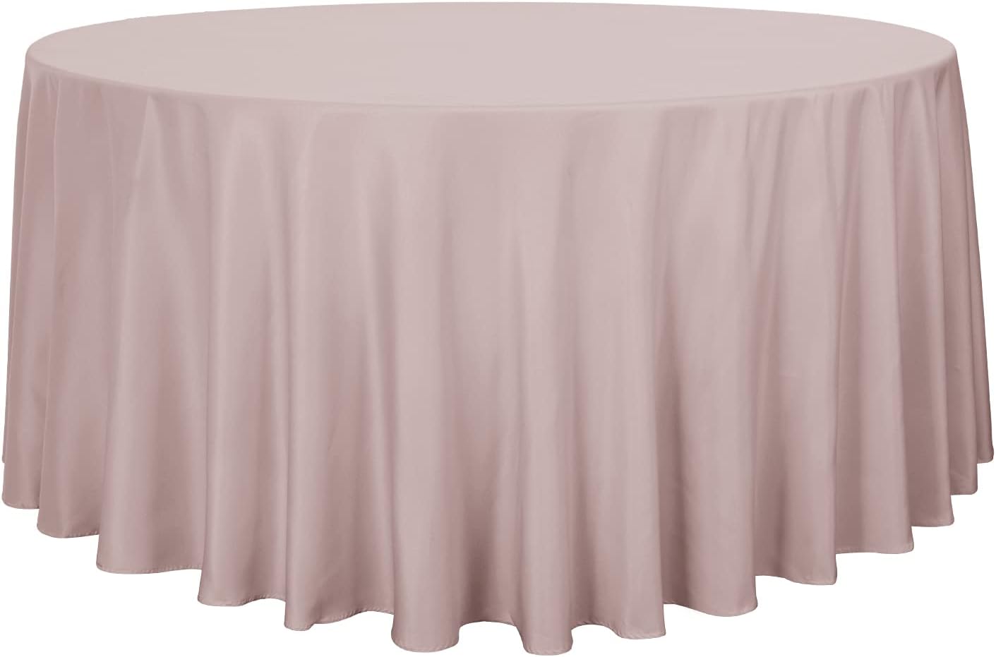sancua Round Tablecloth - 108 Inch - Water Resistant Spill Proof Washable Polyester Table Cloth Decorative Fabric Table Cover for Dining Tables, Buffet Parties and Camping, Blush