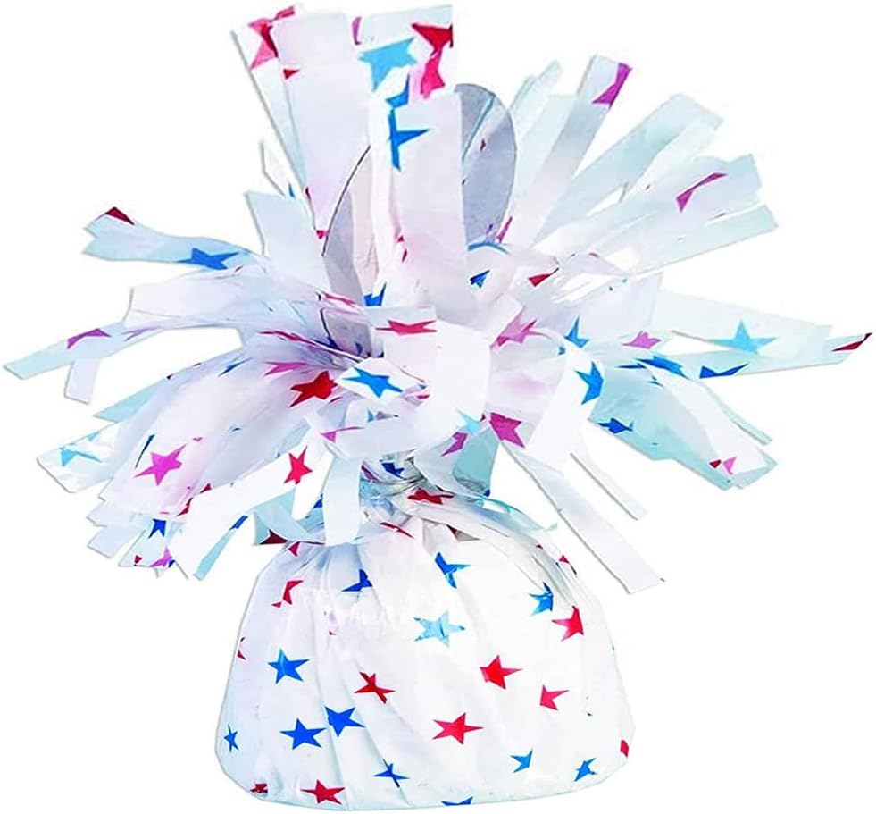 PMU Patriotic Kisses Balloon Weights - Decorative Balloon Weight for Christmas, Thanksgiving, Birthday, Party Favors, Wedding & Baby Shower - 6oz. Red & Blue, Pkg/1