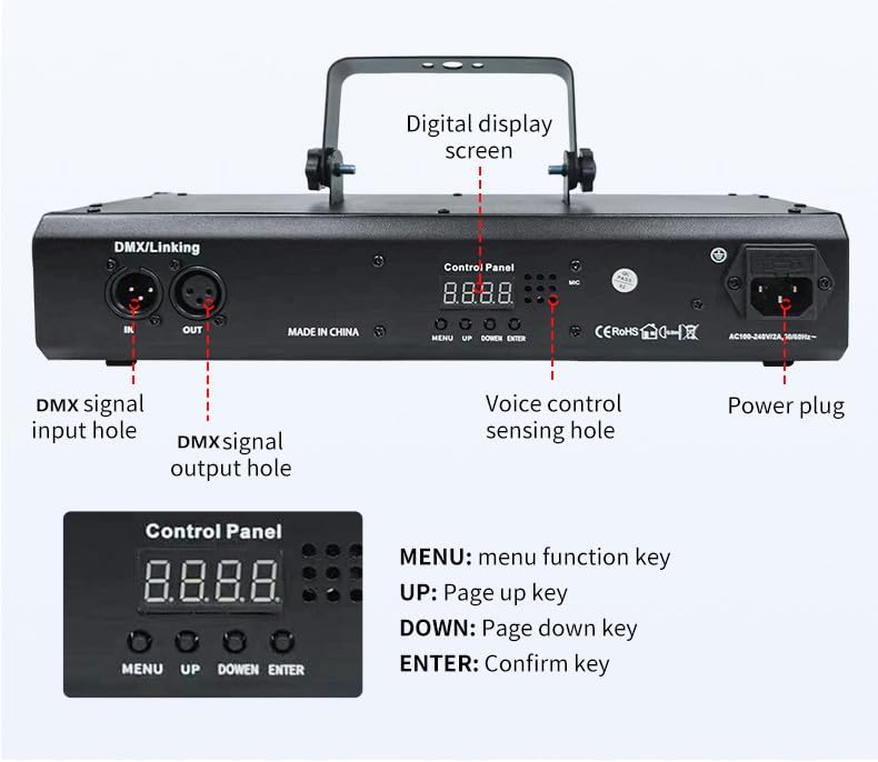 Party Lights DJ Disco Lights, 3D Effect Sound Sensing Laser Flash Stage Projector Home Show Christmas Halloween Party Birthday Decorations Club KTV Bar Karaoke Dance