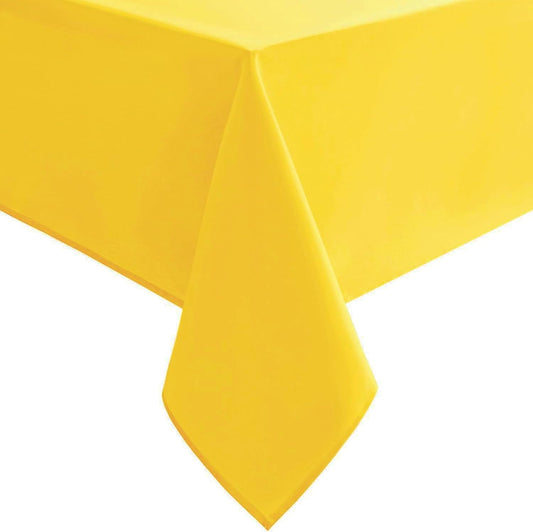 Hiasan Waterproof Tablecloth Rectangle - Washable Fabric Table Cloth for Dining Room Kitchen Birthday Party and Outdoor Use, Yellow, 70 x 108 Inch