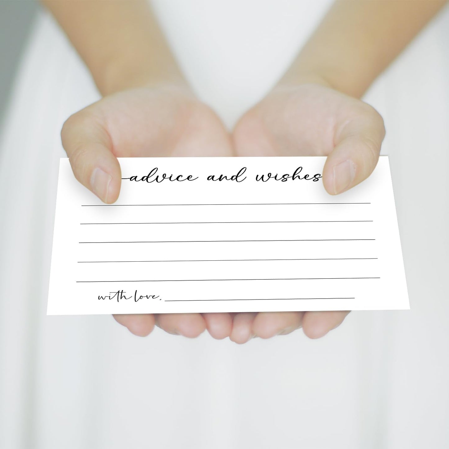 White Advice and Wishes Card, Advice Cards for The Bride and Groom, Bridal Shower,Wedding or Baby Shower, Birthday, Graduation, Retirement, Guestbook - 25 Cards -09