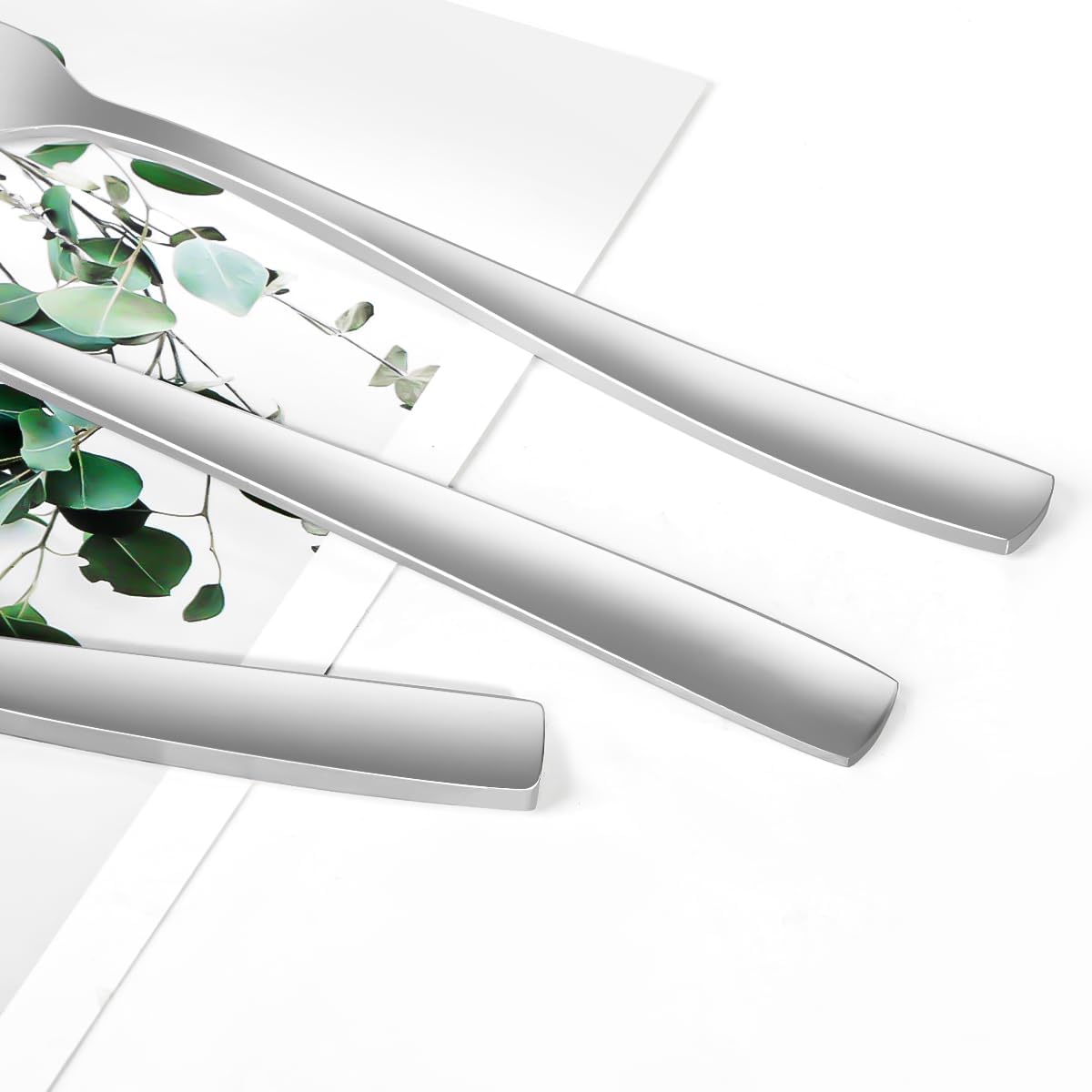 Cake Knife and Server Set with 6 Cake Forks Heavy Duty Thickened 18/0 Stainless Steel Pie Spatula with Comfortable Handle Cake Cutting Set for Wedding (Silver)