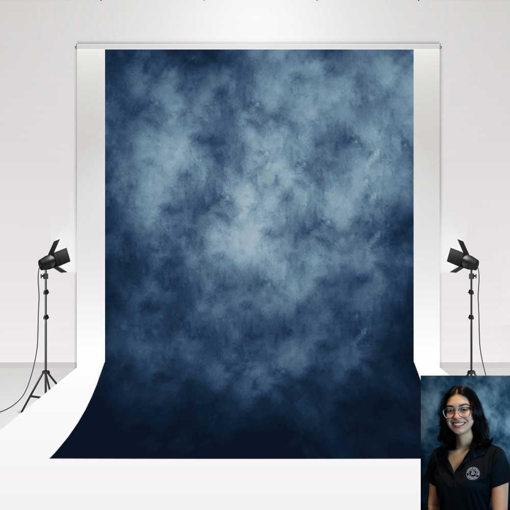 Kate Backdrop 1.5x2.2m/5x7ft Studio Classic Textured Dark Blue Figure Photography Shooting Backdrop Props Character Photography Background for Portraits